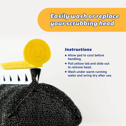 Scrub Daddy BBQ Daddy Grill Brush for Outdoor Grill - Bristle Free Grill Brush with Steel Grill Scraper + Scrub Brush - Temperature Controlled Scrubbing Power for Grill Cleaning (1 Count)