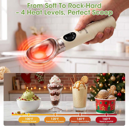 Heated Ice Cream Scoop with Removable Head – Dishwasher Safe
