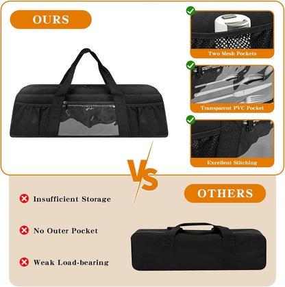 Boczif Grill Utensil Storage Bag, BBQ Tool Organized Bags, Barbecue Hardware Grill Accessories Carry Bag, Picnic Cooking Tools Holder Pouch for Camping, Outdoor BBQ