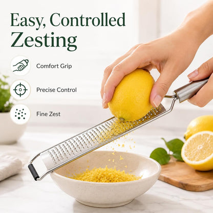 Fine Lemon Zester and Parmesan Cheese Grater, 304 Stainless Steel Blade
