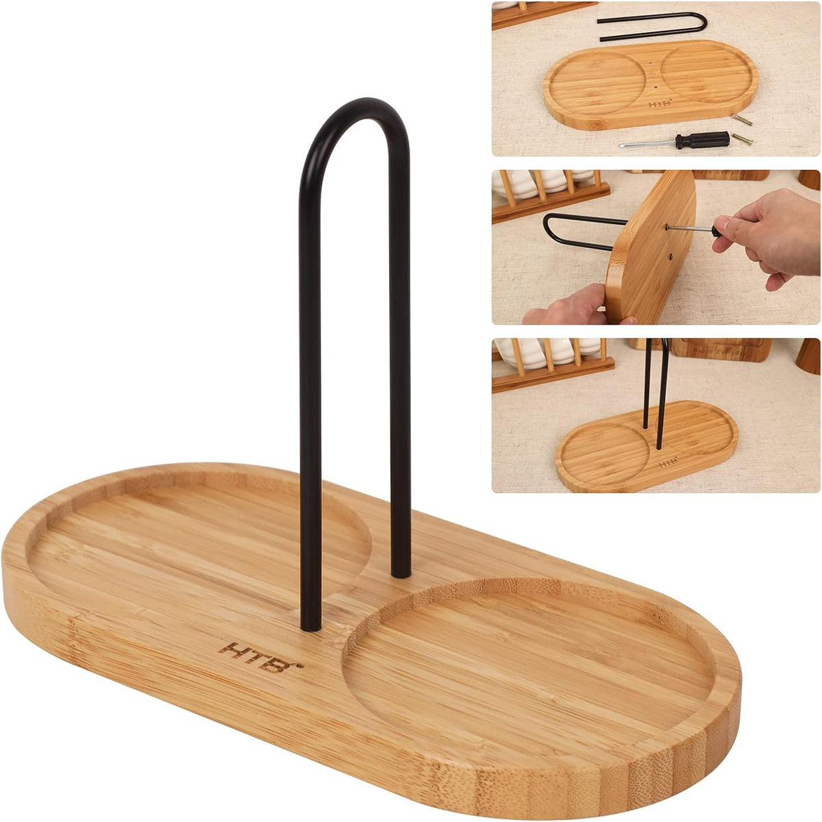 HTB Bamboo Salt Cellar with Mini Spoon and Magnetic Swivel Lid