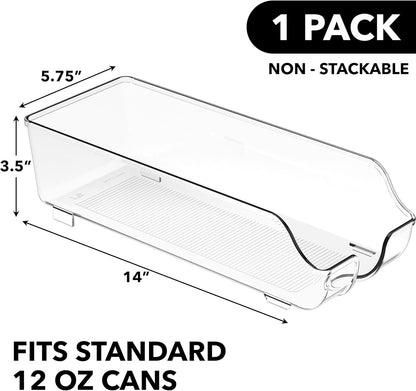 Simple Houseware Soda Can Organizer and Dispenser for Refrigerator / Pantry, Clear, Set of 2