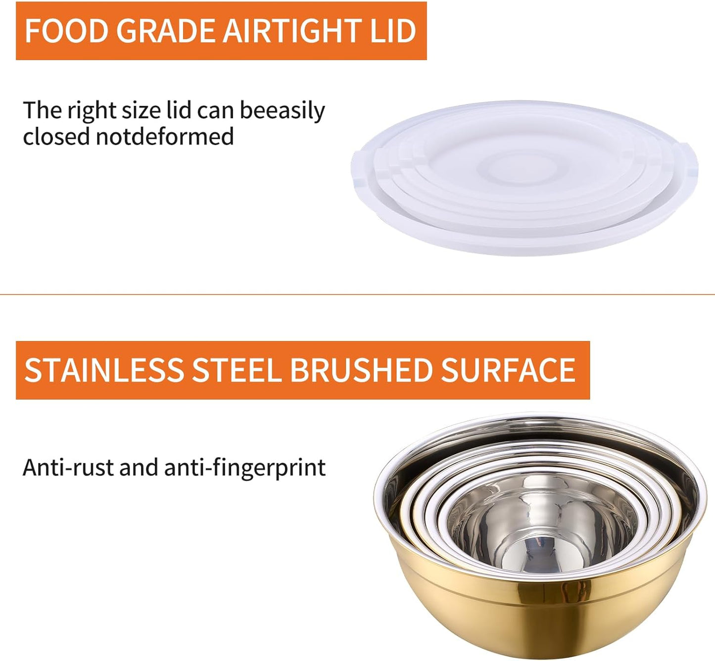 Pink Mixing Bowls with Airtight Lids, Stainless Steel Nesting Mixing Bowls Set of 7, Ideal for Baking, Prepping and Serving Food, Size 7, 3.6, 2.7, 2.1, 1.5, 1.1,0.8 QT, Stackable Design