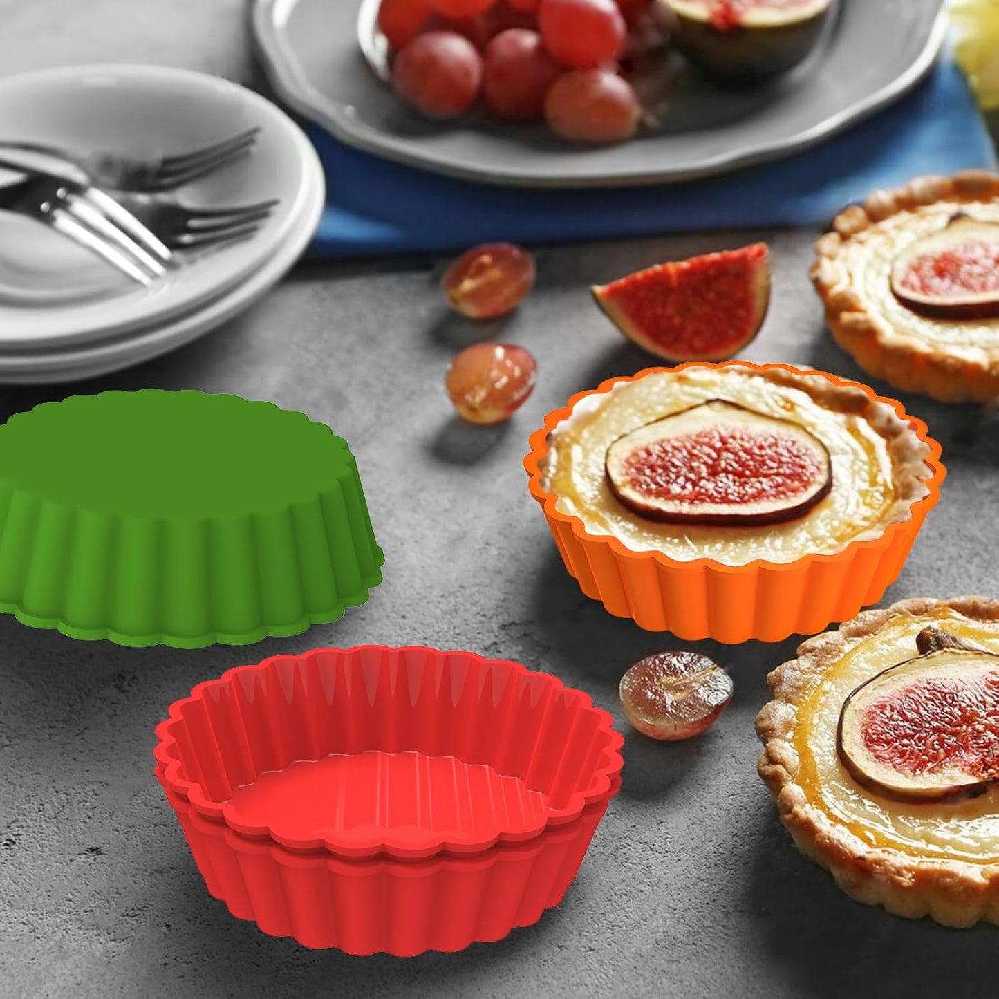 Webake Jumbo Silicone Muffin Cups, 3.5 Inch Jumbo Silicone Baking Cups Reusable Cupcake Liners Nonstick Large Cake Cups Set Stand Alone Cupcake Holder, 12 Pack Auto Cup Holder Liner