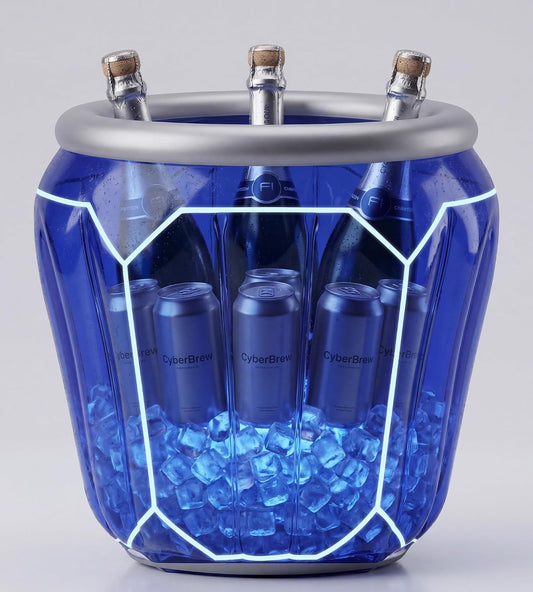 Inflatable Pool Bar with LED Light, Inflatable Floating Cooler with Color Changing Lights, for Summer, Hawaiian, Beach Theme, Pool Party Decorations & Drink Cooler