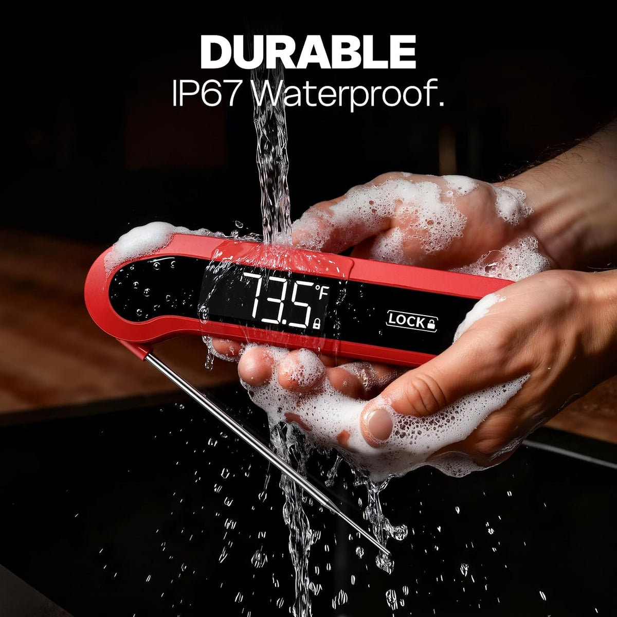 Meat Thermometer Digital, 1-2 Sec Instant Read, Grilling, Cooking, Food