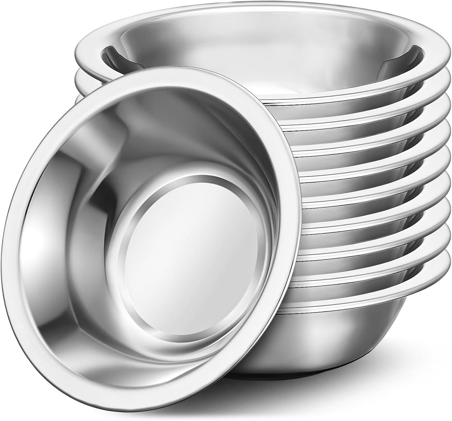 304(18/8) Stainless Steel Mixing Bowls for Kitchen, 4 Pack 6.3" 13.67 fl.oz Metal Mixing Bowls Set Stackable for Baking Serving Cooking Food Prep Storage Dishwasher Safe Lightweight
