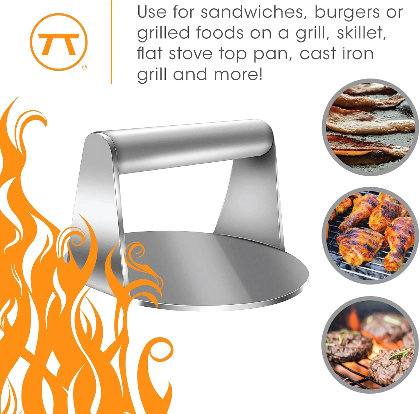 Outset Burger Cheese Melting Dome for Grill, Griddle, and Stovetop, Stainless Steel