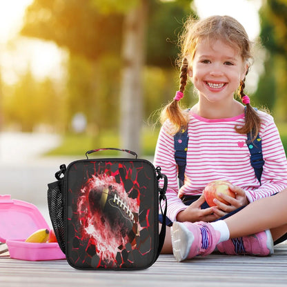 Insulated Lunch Box for Girls Kids Axolotl Lunch Bags Reusable Portable Lunchbox with Adjustable Shoulder Strap and Water Bottle Holder for Work School Travel