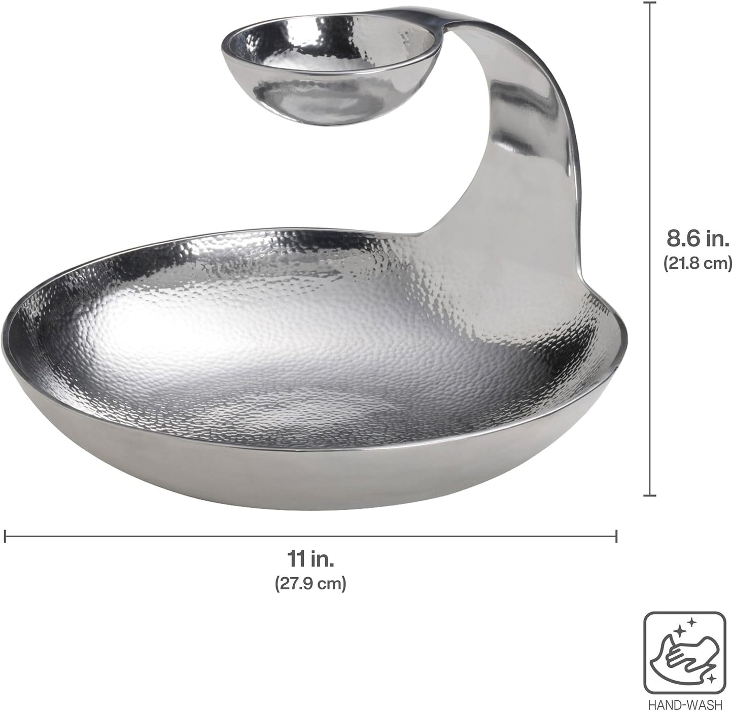 Towle Hammersmith Gooseneck Chip and Dip Server, 11-Inch,Silver