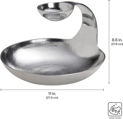 Towle Hammersmith Gooseneck Chip and Dip Server, 11-Inch,Silver