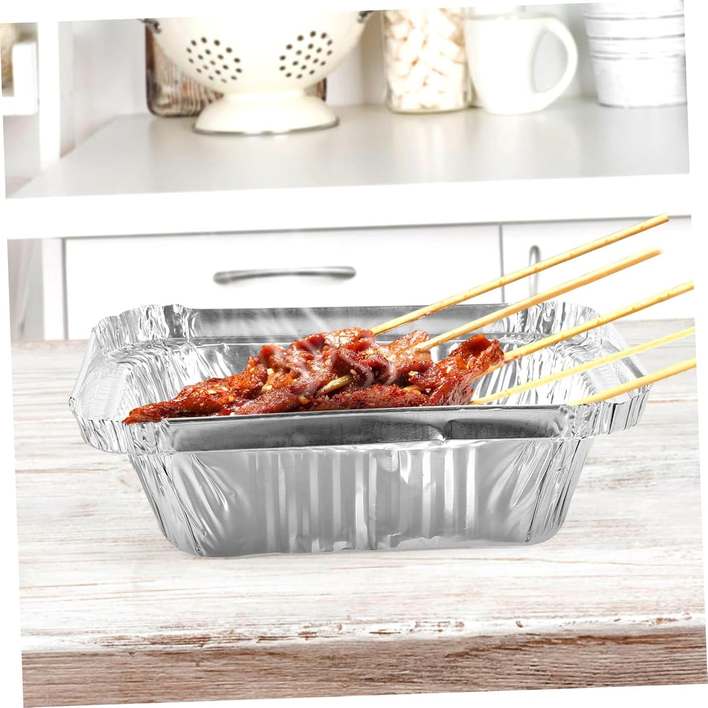 50pcs Aluminum Foil Baking Pans Disposable Baking Dishes for Oven Bbq Prep Tub