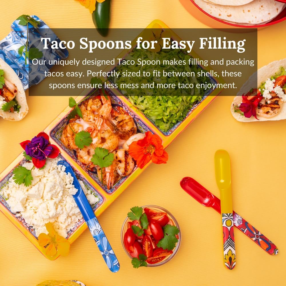 Prepara Talavera Taco Spoon, Set of 2, Red