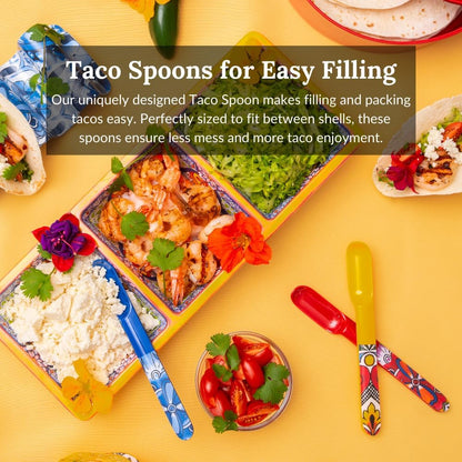 Prepara Talavera Taco Spoon, Set of 2, Red