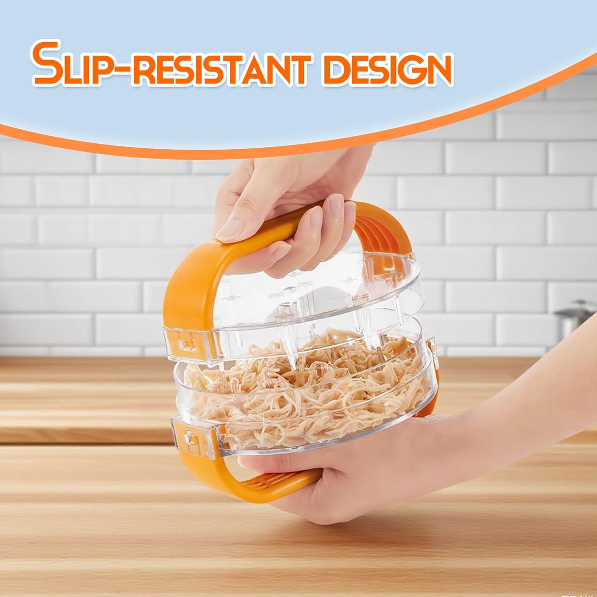 NonSlip Chicken Shredder Tool Twist, Clear Meat Shredder