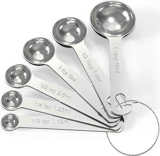 TILUCK Stainless Steel Measuring Cups & Spoons Set,Coffee Scoop Spoon,Kitchen Gadgets for Cooking & Baking,Set of