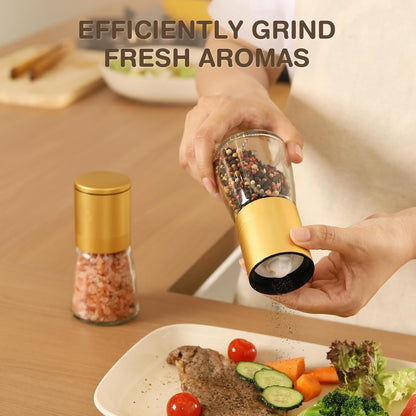 Vucchini Gold Salt and Pepper Grinder Mill Adjustable Coarseness Ceramic