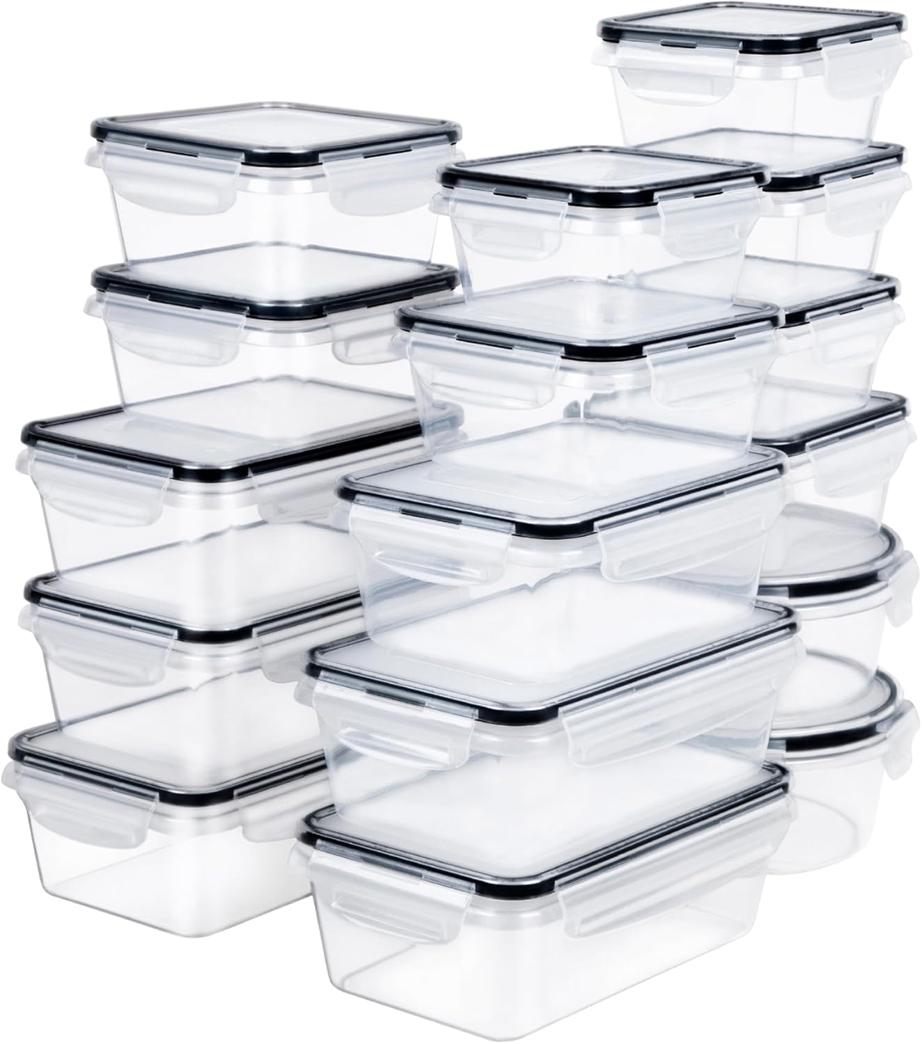 FOOYOO 56 Pcs Large Food Storage Containers Set with Lids (28 Containers + 28 Lids), Airtight Plastic Storage Containers for Pantry & Kitchen Organization, BPA-Free, Leak-Proof