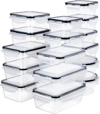 FOOYOO 56 Pcs Large Food Storage Containers Set with Lids (28 Containers + 28 Lids), Airtight Plastic Storage Containers for Pantry & Kitchen Organization, BPA-Free, Leak-Proof