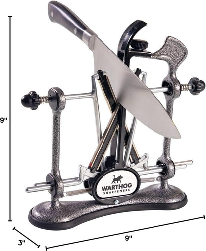 Warthog V-Sharp A4 Knife Sharpener, Diamond Rods, Metal Frame, Black