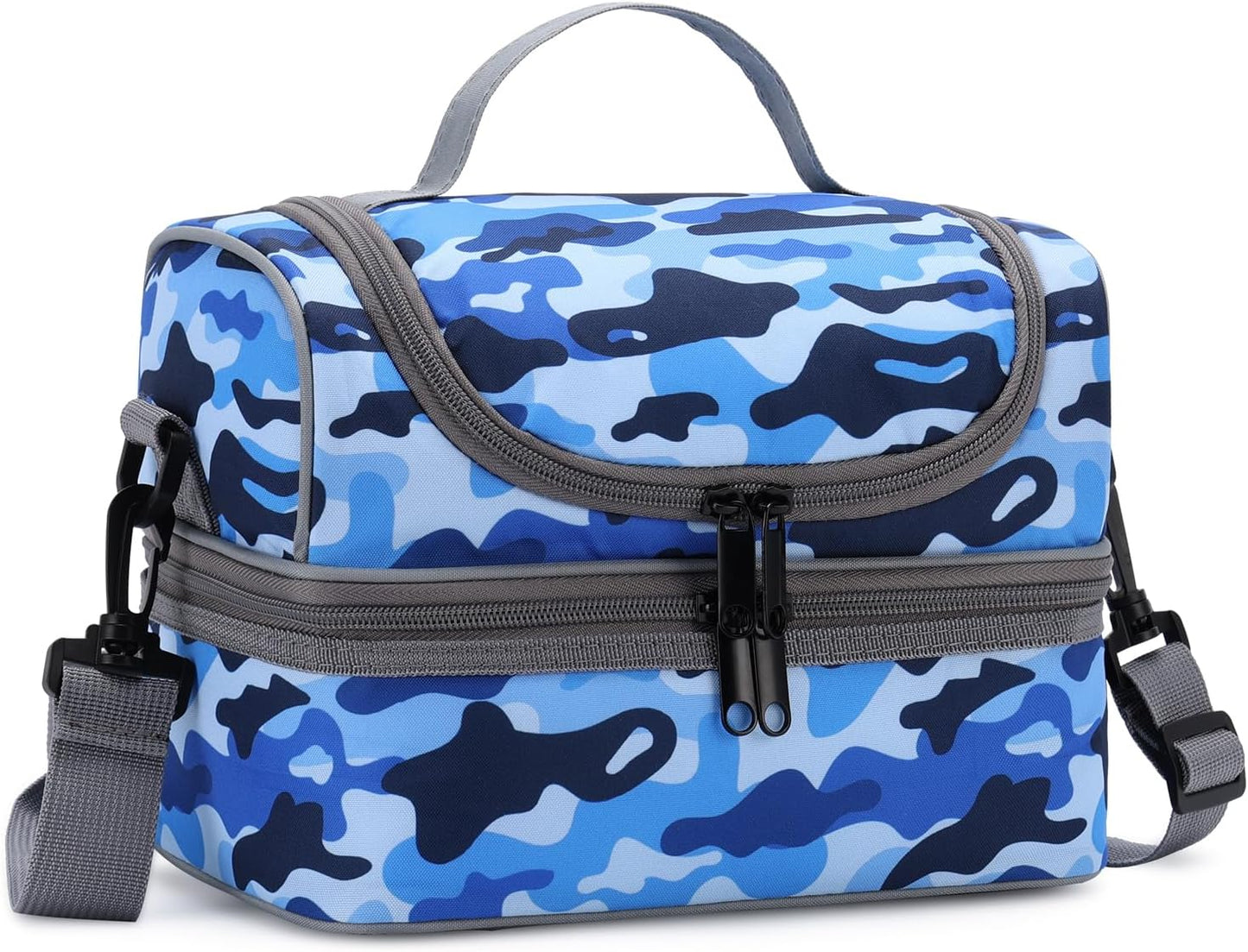 Lunch Bag for Girls,ChaseChic Insulated Lightweight Lunch Boxes for Kids Boys Dual Compartment Lunch Organizer Leak-Proof Cooler Bag with Detachable Adjustable Shoulder Strap,Purple Butterflies