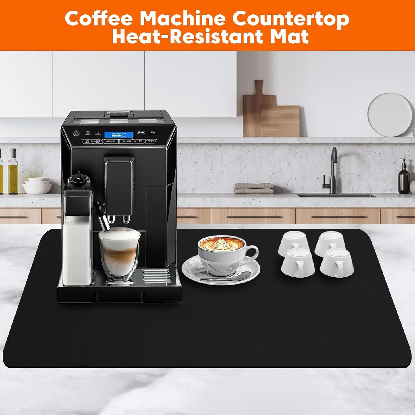 Extra Large Silicone Mats for Kitchen Counter,24"x80"Heat Resistant Mat for Kitchen Island,Waterproof Multipurpose Countertop Protector,New Skin-Friendly Material Table Protector,Freely Cuttable,Black