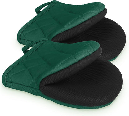 Goldmeet Mini Oven Mitts 2-Pack, 7"x5.5", 500°F Silicone Grip, Gray