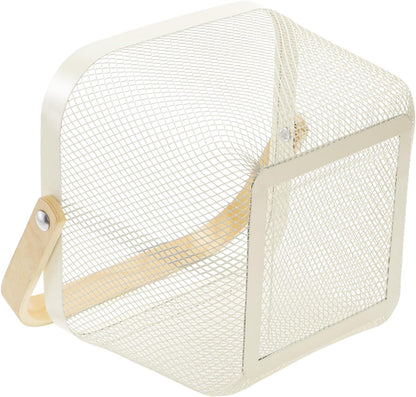 ZEAYEA 2 Pack Harvest Basket with Handle, Garden Baskets for Gathering Vegetables, Multi-functional Metal Mesh Fruit Basket, White Mesh Storage Basket for Picnic Kitchen Garden Cabinet Pantry Bathroom