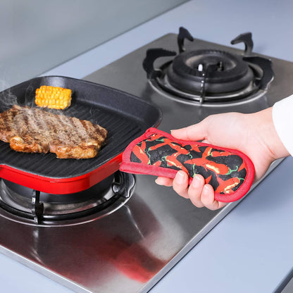 Cast Iron Skillet Handle Covers,Pot Handle Covers Heat Resistant,Pot Holders for Kitchen Heat Resistant,Machine Washable Handle Mitts 2 PCS(Striped)