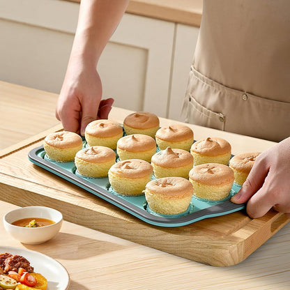 Silicone Muffin Pans for Baking with Metal Frame, 6 Cup Silicone Muffin Pan, Nonstick Cupcake Pan, BPA Free Muffin Tins Easy to Pop Cupcake Baking Pan Molds for Oven Dishwasher Safe Pink