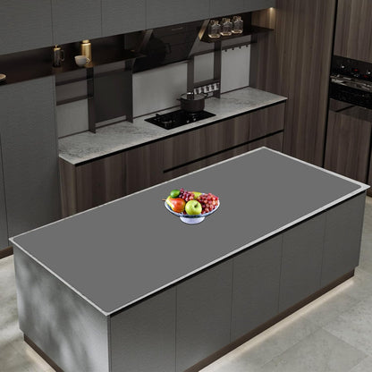 72''x16'' Extra Large Silicone Mat for Kitchen Counter, Heat Resistant Countertop Protector, Non-Slip Waterproof Kitchen Island Mat, Easy to Clean, Light Gray