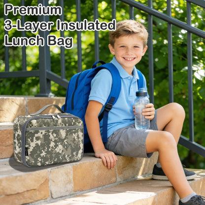 FlowFly Kids Lunch box Insulated Soft Bag Mini Cooler Back to School Thermal Meal Tote Kit for Girls, Boys, Astronaut - Colors A