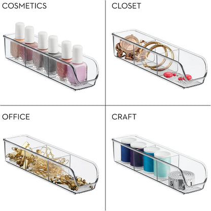 iDesign Plastic Packet and Tea Bag Organizer, Clear | Kitchen Storage Container, For Sugar, Salt, Pepper, Sweeteners, Tea Bags, Spices, The Linus Collection