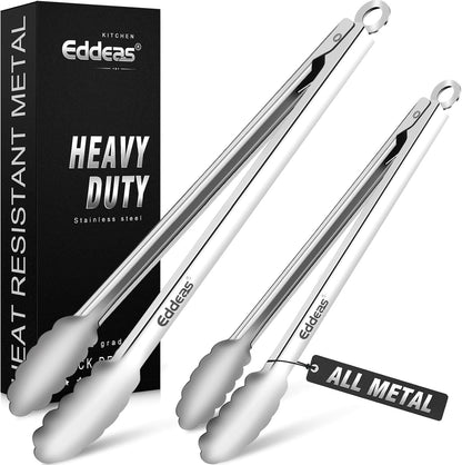 Eddeas Kitchen Tweezers Tongs, Cooking Tweezers Stainless Steel - 3 Size 12'' 10'' & 8 inch Ideal for Meat, pasta, plating and pinching delicate small pieces of food, Set of 3