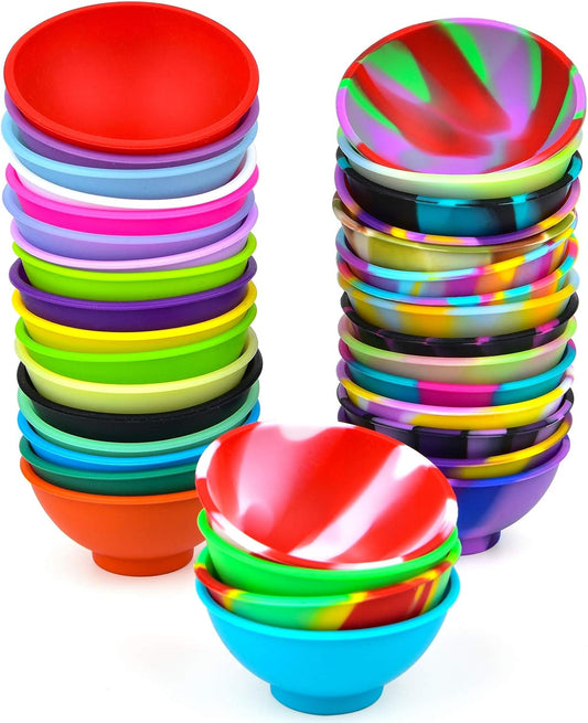 Coopay 36 Pieces Mini Silicone Pinch Bowls Colorful Heat Resistant Snack Prep and Serve Bowls, Unbreakable, Flexible, 1.75 Oz
