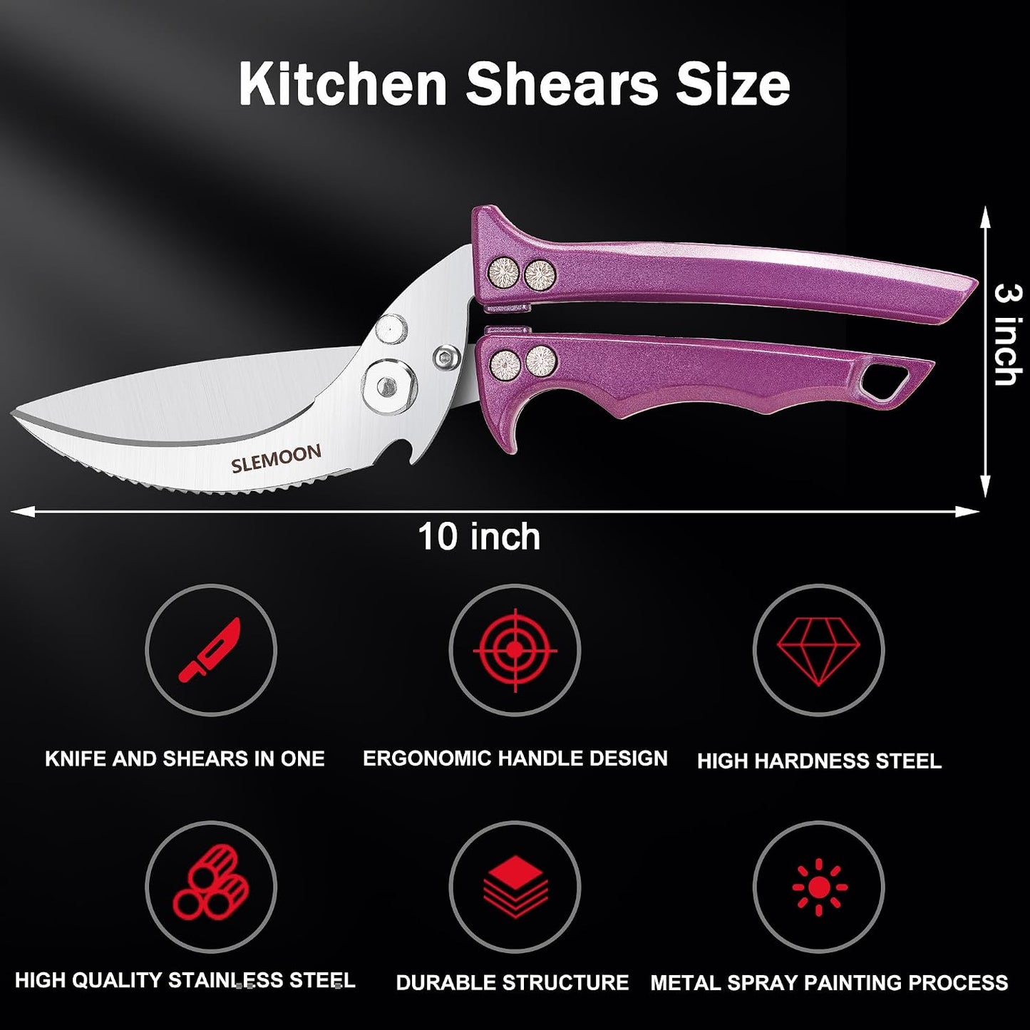 Heavy Duty Kitchen Shears for Food,Silver Kitchen Scissors | Dishwasher Safe and Food Stainless Poultry Shears for Chicken Turkey Thanksgiving,Gift Box