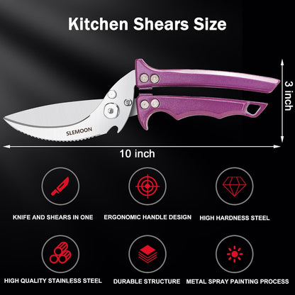 Heavy Duty Kitchen Shears for Food,Silver Kitchen Scissors | Dishwasher Safe and Food Stainless Poultry Shears for Chicken Turkey Thanksgiving,Gift Box