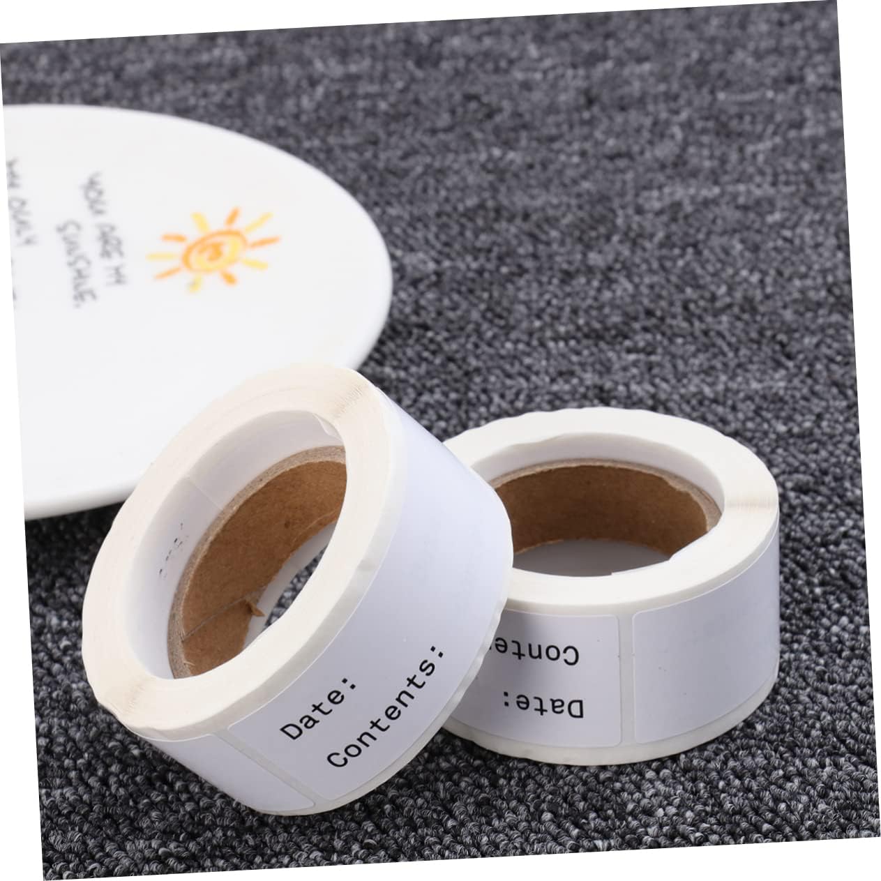 2rolls DIY Kitchen Food Date Labels English Record Date Stickers Canning Storage Bin Dry Erase Stickers Eco-Friendly Paper Easy Application