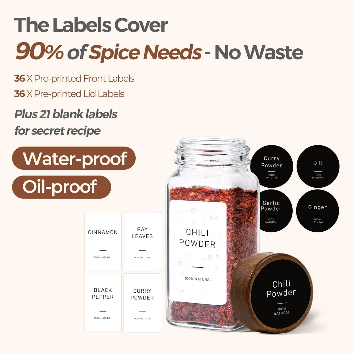 ComSaf 6PCS (1.1Qt/0.5Qt) Glass Pantry Storage Container with Acacia Wood Lid, Airtight Glass Canister with Stacked Design for Orderly Organizing, Glass Jar Organizing Dry Goods in Pantry & Cabinet