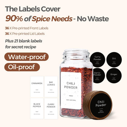 ComSaf 6PCS (1.1Qt/0.5Qt) Glass Pantry Storage Container with Acacia Wood Lid, Airtight Glass Canister with Stacked Design for Orderly Organizing, Glass Jar Organizing Dry Goods in Pantry & Cabinet
