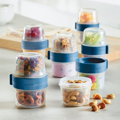 LOCK & LOCK LocknLock Easy Essentials Twist Two Way Food Storage Container, BPA-Free/Dishwasher Safe, 10-Piece Set, Clear