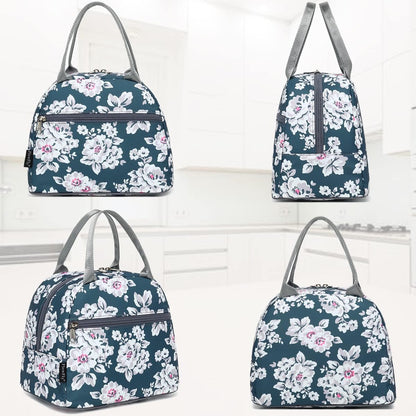 FlowFly Insulated Lunch Cooler Bag - Tote Bag Organizer for Women/Men, Black - Colors B