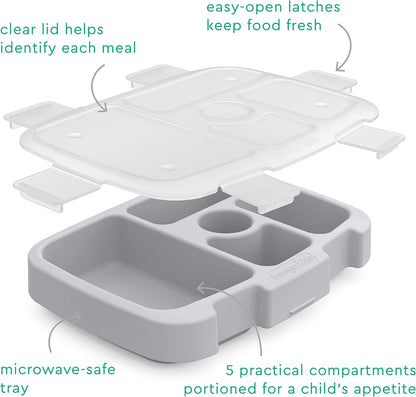 Bentgo® Kids Prints Tray with Transparent Cover - Reusable, BPA-Free, 5-Compartment Meal Prep Container with Built-In Portion Control for Healthy Meals At Home & On the Go (Mermaids in the Sea)