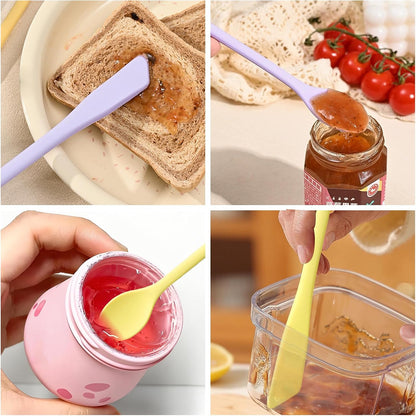 4 Pcs Mini Silicone Spatulas, Jar Spatula Silicone Small Spatulas