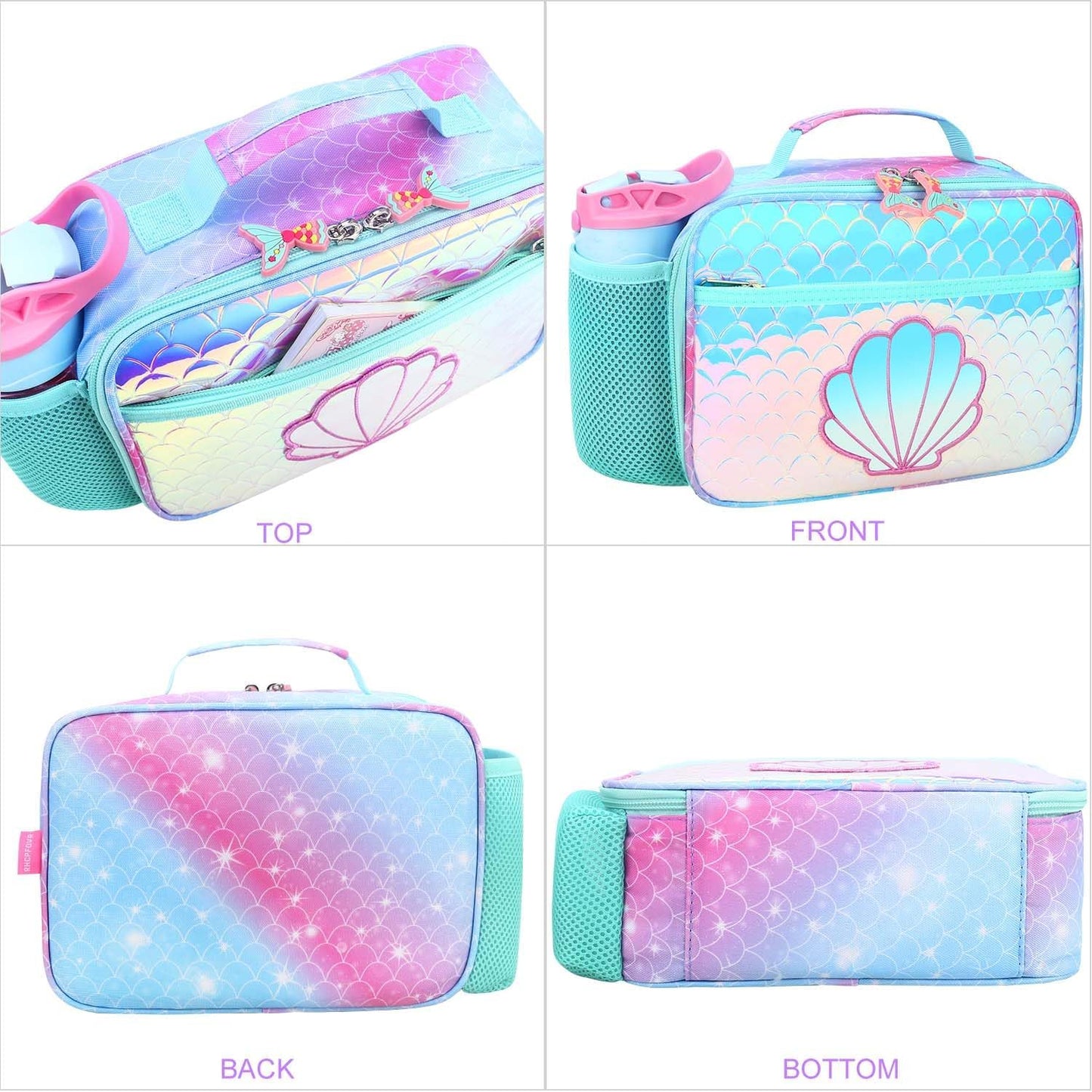 RHCPFOVR Kids Lunch Bag - Insulated Lunch Box for Boys Girls,Washable Lunch Bag and Reusable Toddler Leak-proof Lunchbox for School and Daycare - Colors A