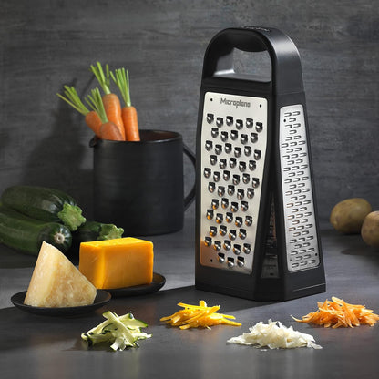 Microplane Elite Multi-Sided Grater with 5 Blade Styles: Fine, Coarse Grain, Ultra Coarse Grain, Double Edge and Wide Cut - Kitchen Grater with Stainless Steel Blades