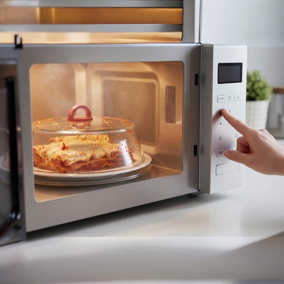 Tall Microwave Tempered Borosilicate Glass Plate Cover 10 x 4