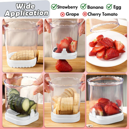 Creative Strawberry Slicer, Detachable Cutter with Push Plate (White)
