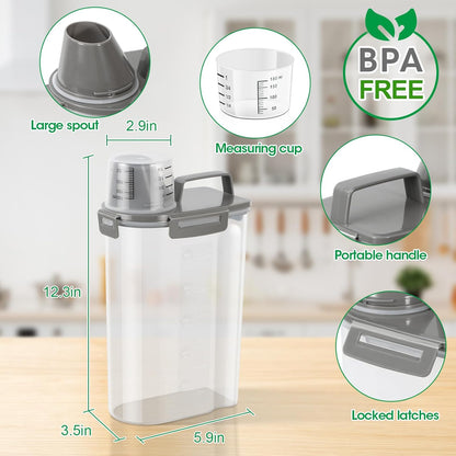 TBMax Rice Container 10 Lbs, Cereal Container Oatmeal Storage, Airtight Food Dispenser with Easy-pouring Spout & Handy Cup for Flour Grain Beans, Pet Dog Cat Bird Food Storage Container