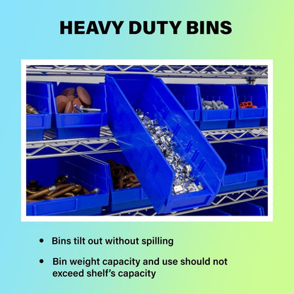Akro-Mils 30128 Plastic Shelf Bins, Heavy Duty Storage Bins for Garage, Closet, and Drawer Organization, 457 x 102 x 102 Mm, Clear, 12 Count